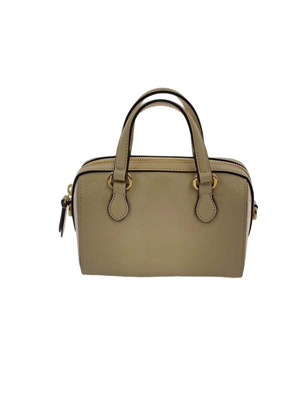 Gucci Cream Jumbo GG Embossed Leather Satchel Super Bag top handle